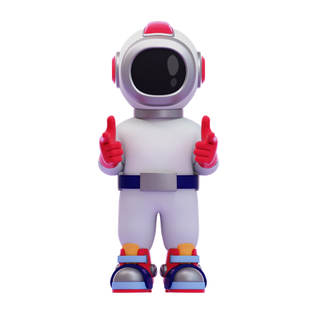 Astronauta señalando con las manos hacia adelante  3D Icon