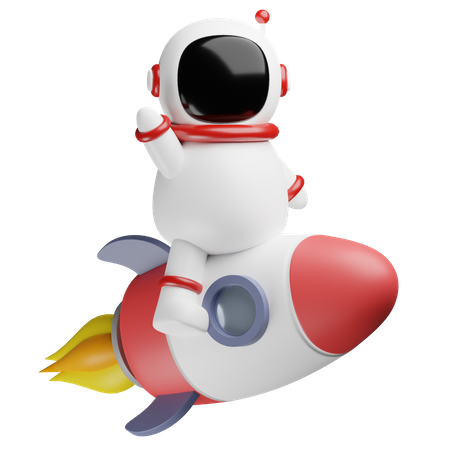 Astronauta astronauta em foguete  3D Icon