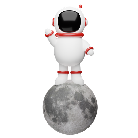 Astronauta astronauta na lua  3D Illustration