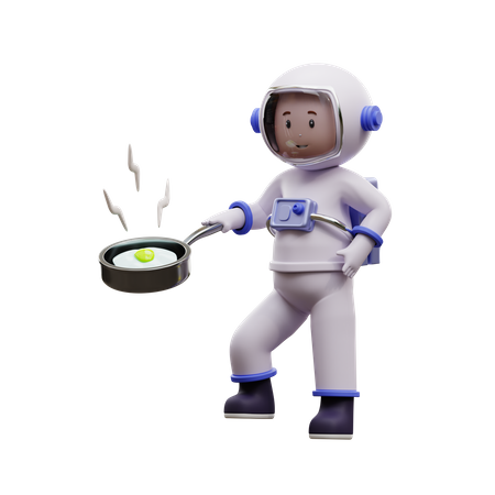 Astronauta cocinando  3D Illustration