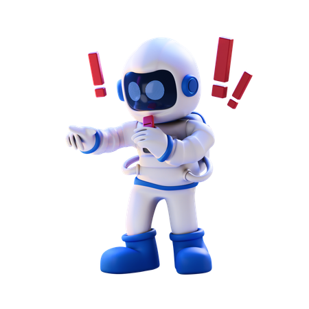 Astronauta com apito  3D Illustration