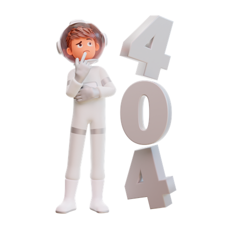 Astronauta com erro 404  3D Illustration