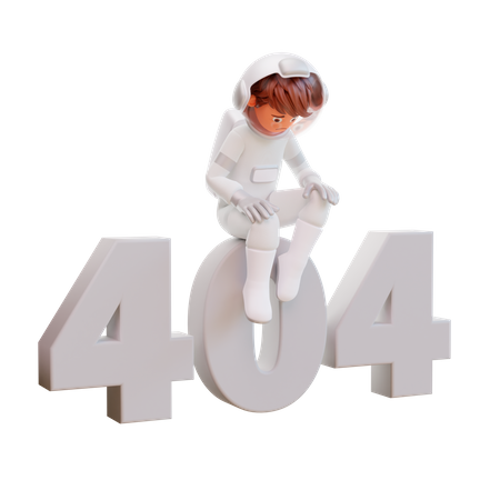 Astronauta com erro 404  3D Illustration