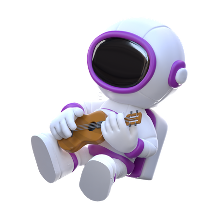 Astronauta com guitarra  3D Icon