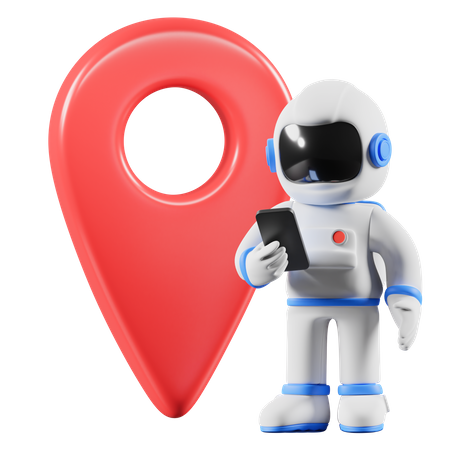 Astronauta compartilhando localização ao vivo usando celular  3D Icon