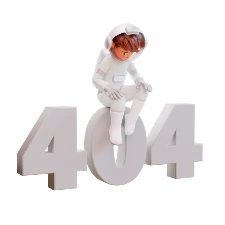 Astronauta con error 404  3D Illustration