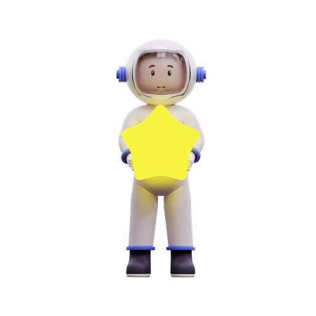 Astronauta con estrellas  3D Illustration