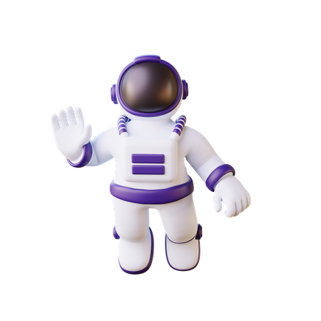 Astronauta diciendo hola  3D Illustration