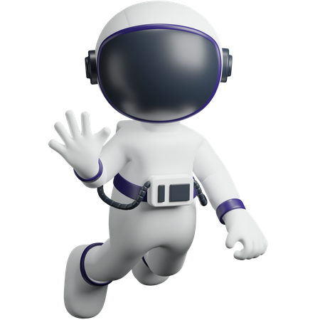 Astronauta dizendo Olá  3D Icon