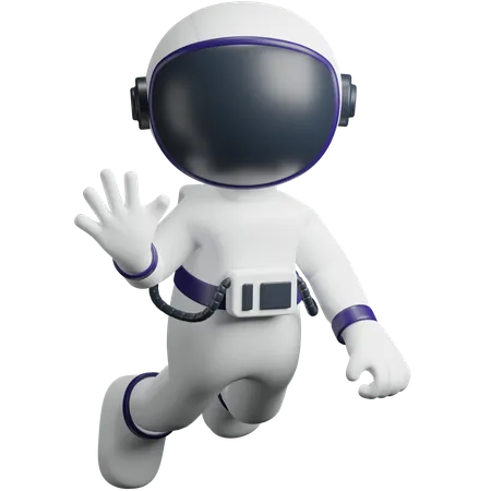 Astronauta dizendo Olá  3D Icon