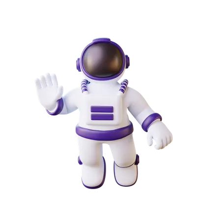 Astronauta dizendo Olá  3D Illustration