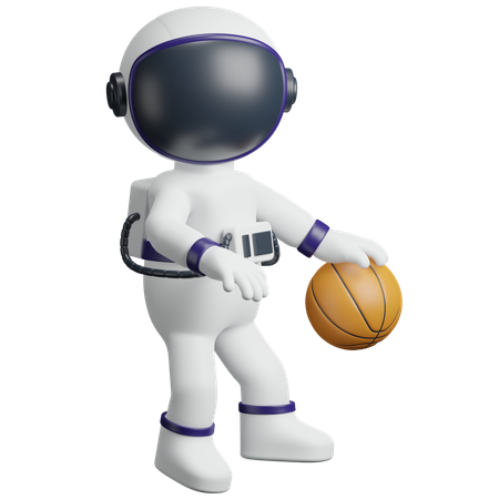 Astronauta driblando basquete  3D Icon