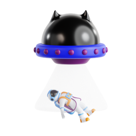 Astronauta e ovni  3D Icon