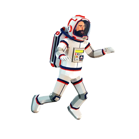 Astronauta 3 D Em Um Traje Espacial Flutuando Em Espaco Aberto Astronauta De Desenho Animado Em Estilo Low Poly As Texturas Estao Incluidas Em Arquivos PNG 3D Illustration