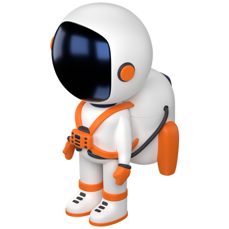 Astronauta en traje espacial  3D Illustration