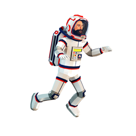 Astronauta en traje espacial flotando en el espacio  3D Illustration