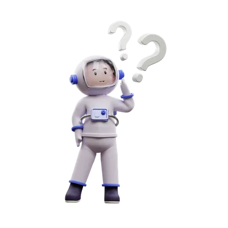Astronauta está perguntando  3D Illustration