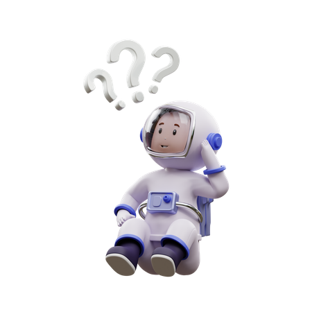 El astronauta esta preguntando  3D Illustration