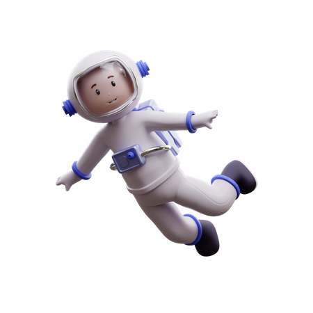 Astronauta está se sentindo feliz  3D Illustration