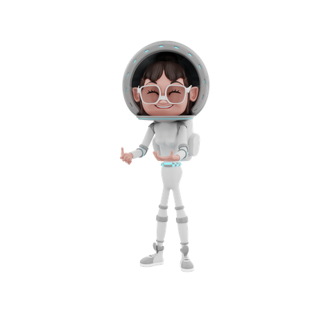 Astronauta feminina no espaço  3D Illustration