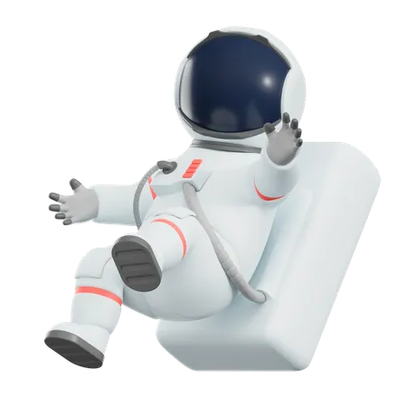 Astronauta flotando en el espacio  3D Illustration