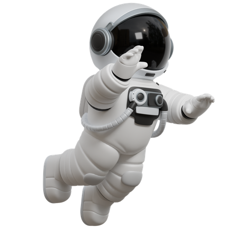 Astronauta flotando en el espacio  3D Illustration