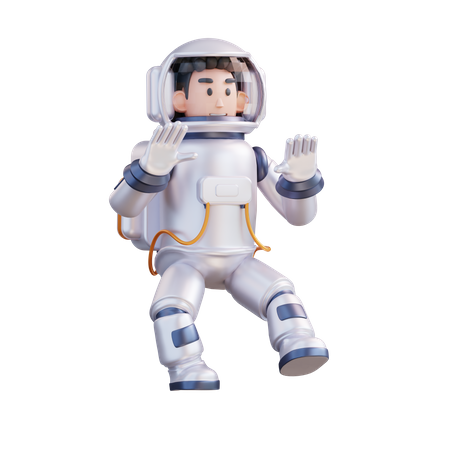 Astronauta flotando en el espacio exterior  3D Illustration