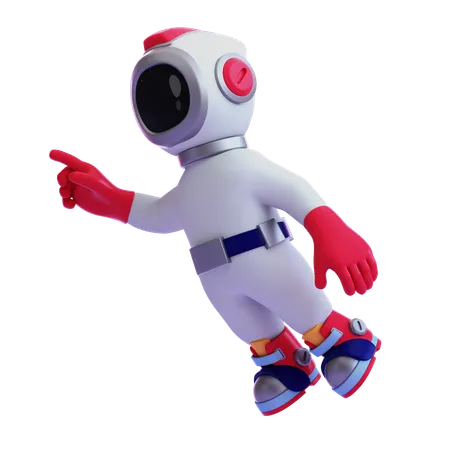 Astronauta flutuando no espaço  3D Illustration