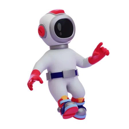 Astronauta flutuando no espaço  3D Illustration