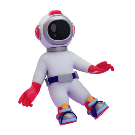 Astronauta flutuando no espaço  3D Illustration