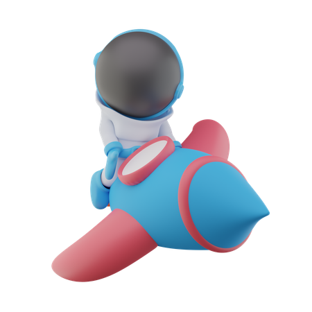 Astronauta de foguete  3D Icon