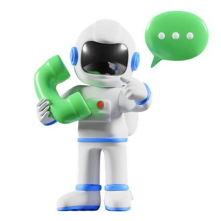 Astronauta ligando por telefone  3D Illustration