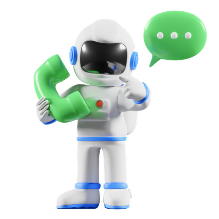 Astronauta ligando por telefone  3D Icon
