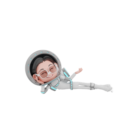 Astronauta masculino tirado en el espacio  3D Illustration