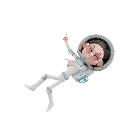 Astronauta masculino volando en el espacio  3D Illustration