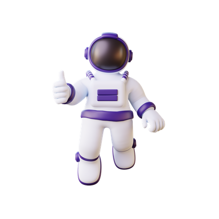 Astronauta mostrando los pulgares hacia arriba  3D Illustration