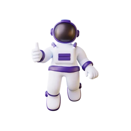 Astronauta mostrando los pulgares hacia arriba  3D Illustration