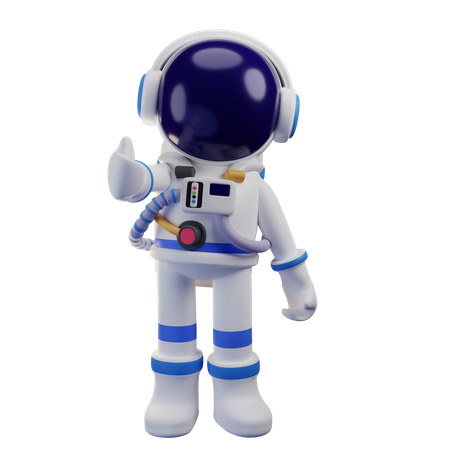 Astronauta mostrando el pulgar hacia arriba  3D Illustration