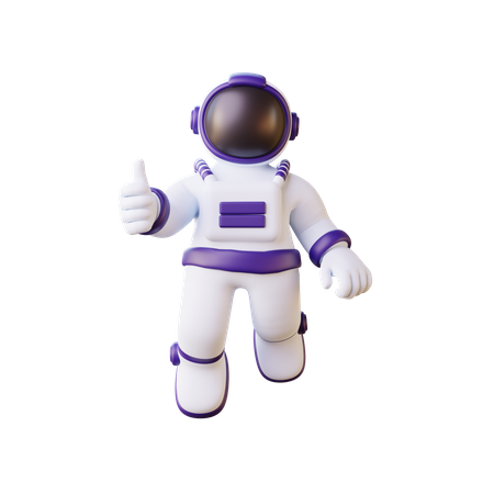 Astronauta mostrando os polegares para cima  3D Illustration