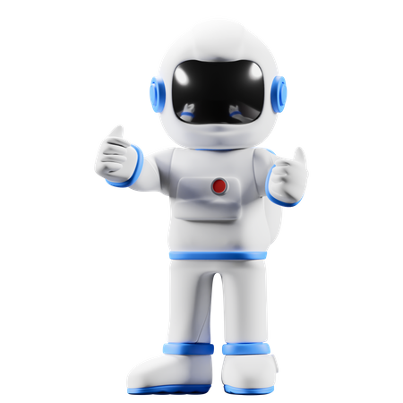 Astronauta mostrando os dois polegares para cima  3D Icon