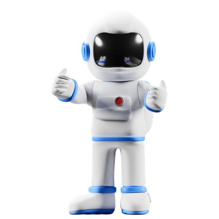 Astronauta mostrando os dois polegares para cima  3D Illustration