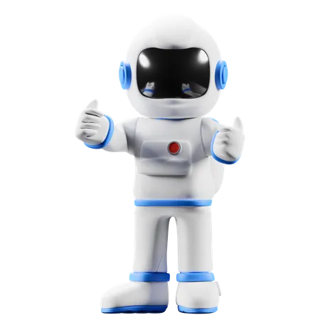 Astronauta mostrando os dois polegares para cima  3D Illustration