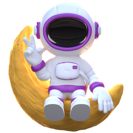 Astronauta mostrando sinal de vitória  3D Icon
