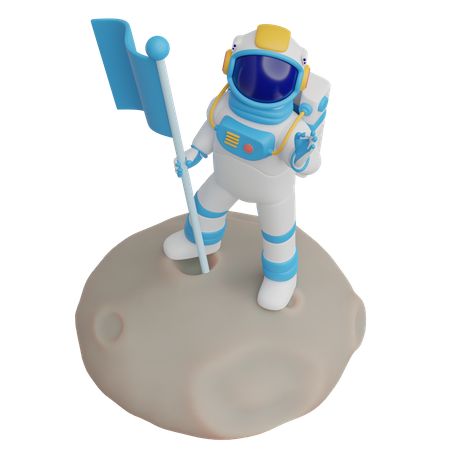 Astronauta na superfície da Lua  3D Icon