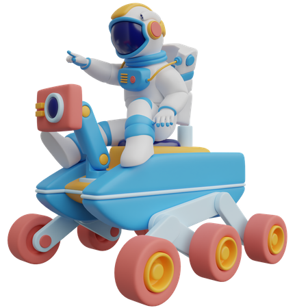 Astronauta no veículo espacial  3D Icon