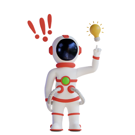 Astronauta obtém e ideias  3D Illustration