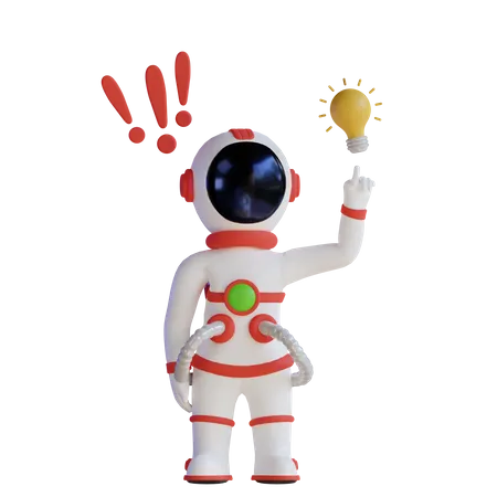 Astronauta obtém e ideias  3D Illustration