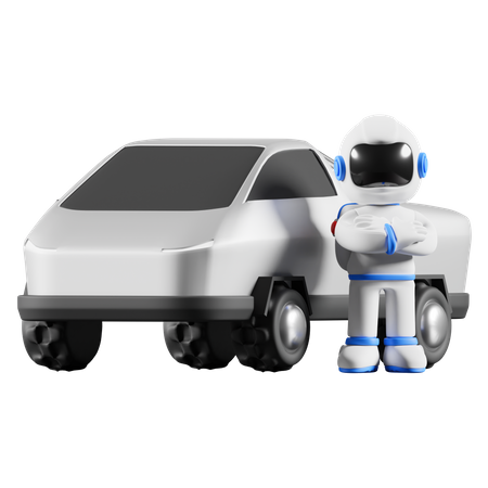 Astronauta posando com caminhão espacial  3D Icon