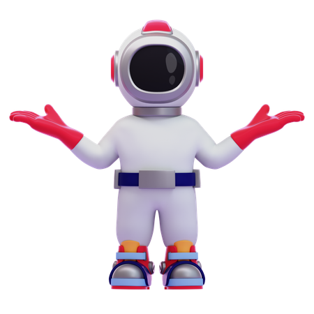 Astronauta posando con dos manos abiertas  3D Icon