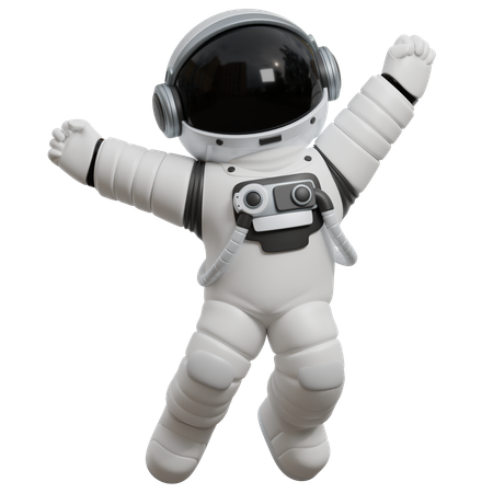 Astronauta pulando no espaço  3D Illustration